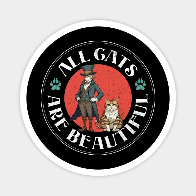 All Cats Are Beautiful Magnet by Jo Palmer
